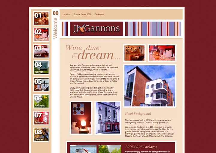 JJ Gannons Hotel Web Site Design Ballinrobe